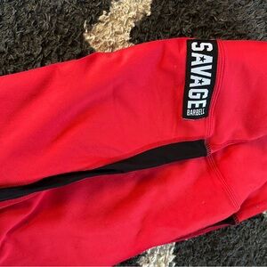 Savage Barbell Bold Red Leggings